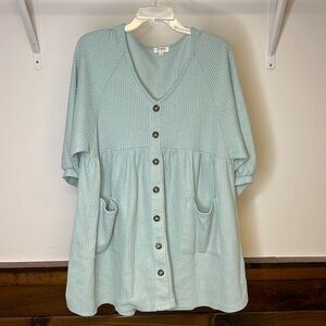 Umgee Blue Waffle Knit Dress- Small